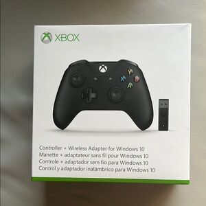 Black Wireless Xbox One Controller with Adapter